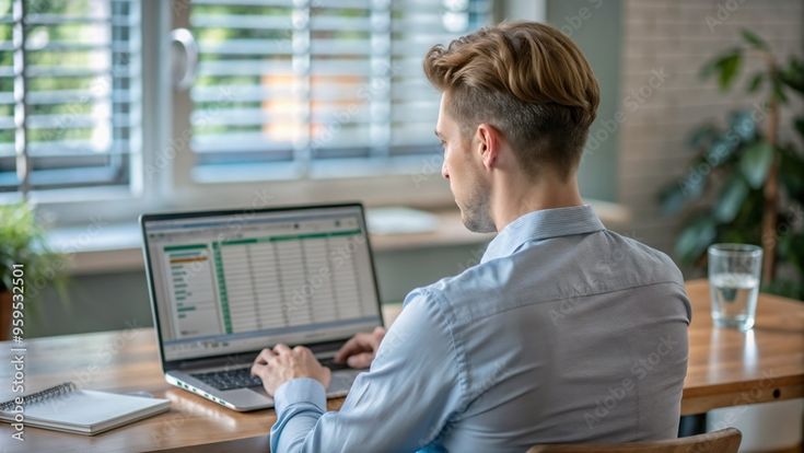 person working laptop distraction